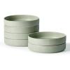 imagefamiware Star 75quot Pasta Bowls Set Salad Bowl Set of 4 Double Reactive Glaze Stackable Ideal for Your Friend for Housewarming Festivals Cappuccino WhiteLight Green
