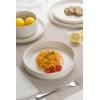 imagefamiware Star 75quot Pasta Bowls Set Salad Bowl Set of 4 Double Reactive Glaze Stackable Ideal for Your Friend for Housewarming Festivals Cappuccino WhiteWhite  Full Glaze Matte