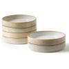 imagefamiware Star 75quot Pasta Bowls Set Salad Bowl Set of 4 Double Reactive Glaze Stackable Ideal for Your Friend for Housewarming Festivals Cappuccino WhiteCappuccino White