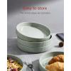 imagefamiware Star 75quot Pasta Bowls Set Salad Bowl Set of 4 Double Reactive Glaze Stackable Ideal for Your Friend for Housewarming Festivals Cappuccino WhiteLight Green