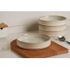 imagefamiware Star 75quot Pasta Bowls Set Salad Bowl Set of 4 Double Reactive Glaze Stackable Ideal for Your Friend for Housewarming Festivals Cappuccino WhiteCappuccino White