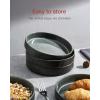 imagefamiware Star 75quot Pasta Bowls Set Salad Bowl Set of 4 Double Reactive Glaze Stackable Ideal for Your Friend for Housewarming Festivals Cappuccino WhiteDeep Forest