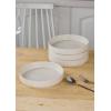 imagefamiware Star 75quot Pasta Bowls Set Salad Bowl Set of 4 Double Reactive Glaze Stackable Ideal for Your Friend for Housewarming Festivals Cappuccino WhiteWhite  Full Glaze Matte