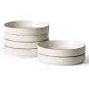 imagefamiware Star 75quot Pasta Bowls Set Salad Bowl Set of 4 Double Reactive Glaze Stackable Ideal for Your Friend for Housewarming Festivals Cappuccino WhiteWhite