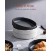 imagefamiware Star 75quot Pasta Bowls Set Salad Bowl Set of 4 Double Reactive Glaze Stackable Ideal for Your Friend for Housewarming Festivals Cappuccino WhiteDark Charcoal  White