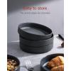 imagefamiware Star 75quot Pasta Bowls Set Salad Bowl Set of 4 Double Reactive Glaze Stackable Ideal for Your Friend for Housewarming Festivals Cappuccino WhiteDark Charcoal  Full Glaze Matte
