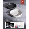 imagefamiware Star 75quot Pasta Bowls Set Salad Bowl Set of 4 Double Reactive Glaze Stackable Ideal for Your Friend for Housewarming Festivals Cappuccino WhiteDark Charcoal  White