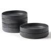 imagefamiware Star 75quot Pasta Bowls Set Salad Bowl Set of 4 Double Reactive Glaze Stackable Ideal for Your Friend for Housewarming Festivals Cappuccino WhiteDark Charcoal  Full Glaze Matte