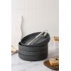 imagefamiware Star 75quot Pasta Bowls Set Salad Bowl Set of 4 Double Reactive Glaze Stackable Ideal for Your Friend for Housewarming Festivals Cappuccino WhiteDark Charcoal  Full Glaze Matte