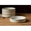 imagefamiware Star 75quot Pasta Bowls Set Salad Bowl Set of 4 Double Reactive Glaze Stackable Ideal for Your Friend for Housewarming Festivals Cappuccino WhiteCappuccino White
