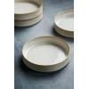 imagefamiware Star 825quot Pasta Bowls Large Dinner Bowls Set of 4 Salad Bowl Plates Shallow Bowls for Eating Matte White Full GlazeCappuccino White
