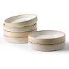 imagefamiware Star 825quot Pasta Bowls Large Dinner Bowls Set of 4 Salad Bowl Plates Shallow Bowls for Eating Matte White Full GlazeCappuccino White