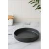 imagefamiware Star 825quot Pasta Bowls Large Dinner Bowls Set of 4 Salad Bowl Plates Shallow Bowls for Eating Matte White Full GlazeDark Charcoal  Full Glaze Matte