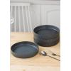 imagefamiware Star 825quot Pasta Bowls Large Dinner Bowls Set of 4 Salad Bowl Plates Shallow Bowls for Eating Matte White Full GlazeDark Charcoal  Full Glaze Matte
