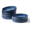 imagefamiware Star 825quot Pasta Bowls Large Dinner Bowls Set of 4 Salad Bowl Plates Shallow Bowls for Eating Matte White Full GlazeNebulas Blue