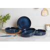 imagefamiware Star 825quot Pasta Bowls Large Dinner Bowls Set of 4 Salad Bowl Plates Shallow Bowls for Eating Matte White Full GlazeNebulas Blue