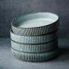 imagefamiware Star 825quot Pasta Bowls Large Dinner Bowls Set of 4 Salad Bowl Plates Shallow Bowls for Eating Matte White Full GlazeSmoky Blue