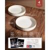 imagefamiware Star 825quot Pasta Bowls Large Dinner Bowls Set of 4 Salad Bowl Plates Shallow Bowls for Eating Matte White Full GlazeWhite