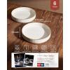 imagefamiware Star 825quot Pasta Bowls Large Dinner Bowls Set of 4 Salad Bowl Plates Shallow Bowls for Eating Matte White Full GlazeWhite