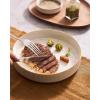 imagefamiware Star 825quot Pasta Bowls Large Dinner Bowls Set of 4 Salad Bowl Plates Shallow Bowls for Eating Matte White Full GlazeWhite
