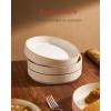 imagefamiware Star 825quot Pasta Bowls Large Dinner Bowls Set of 4 Salad Bowl Plates Shallow Bowls for Eating Matte White Full GlazeWhite