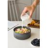 imagefamiware Star Cereal Bowl Set Soup Bowls Set of 6 Double Reactive Glaze Stackable 23 oz Deep Bowls Suitable for Cereal Popcorn Oatmeal Dessert  Dishwasher and Microwave Safe Cappuccino WhiteMatte Dark Charcoal