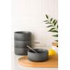 imagefamiware Star Cereal Bowl Set Soup Bowls Set of 6 Double Reactive Glaze Stackable 23 oz Deep Bowls Suitable for Cereal Popcorn Oatmeal Dessert  Dishwasher and Microwave Safe Cappuccino WhiteMatte Dark Charcoal