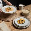 imagefamiware Star Dinner Plates for 6 10 inches Plate Set Scratch Resistant Stoneware Dinnerware Kitchen Modern Rustic Serving Dishes Cappuccino WhiteCappuccino White