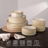 imagefamiware Star Dinner Plates for 6 10 inches Plate Set Scratch Resistant Stoneware Dinnerware Kitchen Modern Rustic Serving Dishes Cappuccino WhiteCappuccino White
