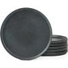 imagefamiware Star Dinner Plates for 6 10 inches Plate Set Scratch Resistant Stoneware Dinnerware Kitchen Modern Rustic Serving Dishes Cappuccino WhiteMatte Dark Charcoal