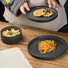 imagefamiware Star Dinner Plates for 6 10 inches Plate Set Scratch Resistant Stoneware Dinnerware Kitchen Modern Rustic Serving Dishes Cappuccino WhiteMatte Dark Charcoal