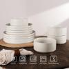 imagefamiware Star Dinner Plates for 6 10 inches Plate Set Scratch Resistant Stoneware Dinnerware Kitchen Modern Rustic Serving Dishes Cappuccino WhiteMatte White