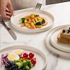 imagefamiware Star Dinner Plates for 6 10 inches Plate Set Scratch Resistant Stoneware Dinnerware Kitchen Modern Rustic Serving Dishes Cappuccino WhiteMatte White