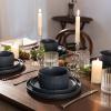 imagefamiware Star Dinner Plates for 6 10 inches Plate Set Scratch Resistant Stoneware Dinnerware Kitchen Modern Rustic Serving Dishes Cappuccino WhiteMatte Dark Charcoal