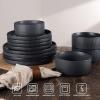 imagefamiware Star Dinner Plates for 6 10 inches Plate Set Scratch Resistant Stoneware Dinnerware Kitchen Modern Rustic Serving Dishes Cappuccino WhiteMatte Dark Charcoal