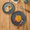 imagefamiware Star Dinner Plates for 6 10 inches Plate Set Scratch Resistant Stoneware Dinnerware Kitchen Modern Rustic Serving Dishes Cappuccino WhiteMatte Dark Charcoal