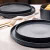 imagefamiware Star Dinner Plates for 6 10 inches Plate Set Scratch Resistant Stoneware Dinnerware Kitchen Modern Rustic Serving Dishes Cappuccino WhiteMatte Dark Charcoal