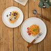 imagefamiware Star Dinner Plates for 6 10 inches Plate Set Scratch Resistant Stoneware Dinnerware Kitchen Modern Rustic Serving Dishes Cappuccino WhiteMatte White