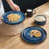 imagefamiware Star Dinner Plates for 6 10 inches Plate Set Scratch Resistant Stoneware Dinnerware Kitchen Modern Rustic Serving Dishes Cappuccino WhiteNebulas Blue