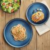 imagefamiware Star Dinner Plates for 6 10 inches Plate Set Scratch Resistant Stoneware Dinnerware Kitchen Modern Rustic Serving Dishes Cappuccino WhiteNebulas Blue
