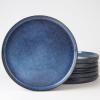 imagefamiware Star Dinner Plates for 6 10 inches Plate Set Scratch Resistant Stoneware Dinnerware Kitchen Modern Rustic Serving Dishes Cappuccino WhiteNebulas Blue