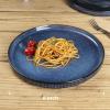 imagefamiware Star Dinner Plates for 6 10 inches Plate Set Scratch Resistant Stoneware Dinnerware Kitchen Modern Rustic Serving Dishes Cappuccino WhiteNebulas Blue