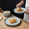 imagefamiware Star Dinner Plates for 6 10 inches Plate Set Scratch Resistant Stoneware Dinnerware Kitchen Modern Rustic Serving Dishes Cappuccino WhiteSmoky Blue