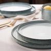 imagefamiware Star Dinner Plates for 6 10 inches Plate Set Scratch Resistant Stoneware Dinnerware Kitchen Modern Rustic Serving Dishes Cappuccino WhiteSmoky Blue