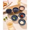 imagefamiware Starlight Soy Sauce Dish Ceramic Dipping Bowls Set of 6 3 oz Individual Dip Sauce CupsBowlsDishesPlates Small Serving Bowl for Side Dishes Dessert Ice Cream Condiment Starry BlueNebulas Blue