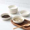imagefamiware Starlight Soy Sauce Dish Ceramic Dipping Bowls Set of 6 3 oz Individual Dip Sauce CupsBowlsDishesPlates Small Serving Bowl for Side Dishes Dessert Ice Cream Condiment Starry BlueMatte White