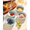 imagefamiware Starlight Soy Sauce Dish Ceramic Dipping Bowls Set of 6 3 oz Individual Dip Sauce CupsBowlsDishesPlates Small Serving Bowl for Side Dishes Dessert Ice Cream Condiment Starry BlueLight Blue