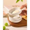 imagefamiware Starlight Soy Sauce Dish Ceramic Dipping Bowls Set of 6 3 oz Individual Dip Sauce CupsBowlsDishesPlates Small Serving Bowl for Side Dishes Dessert Ice Cream Condiment Starry BlueMatte White