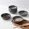 imagefamiware Starlight Soy Sauce Dish Ceramic Dipping Bowls Set of 6 3 oz Individual Dip Sauce CupsBowlsDishesPlates Small Serving Bowl for Side Dishes Dessert Ice Cream Condiment Starry BlueMatte Midnight Grey