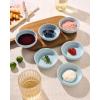 imagefamiware Starlight Soy Sauce Dish Ceramic Dipping Bowls Set of 6 3 oz Individual Dip Sauce CupsBowlsDishesPlates Small Serving Bowl for Side Dishes Dessert Ice Cream Condiment Starry BlueLight Blue